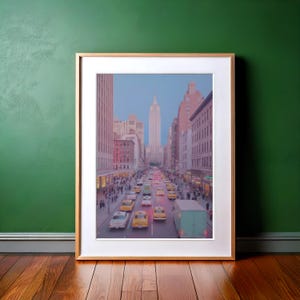 Pastell New York City Print: Trendige Spielzeug Figur Wand Kunst (Digitaler Download)