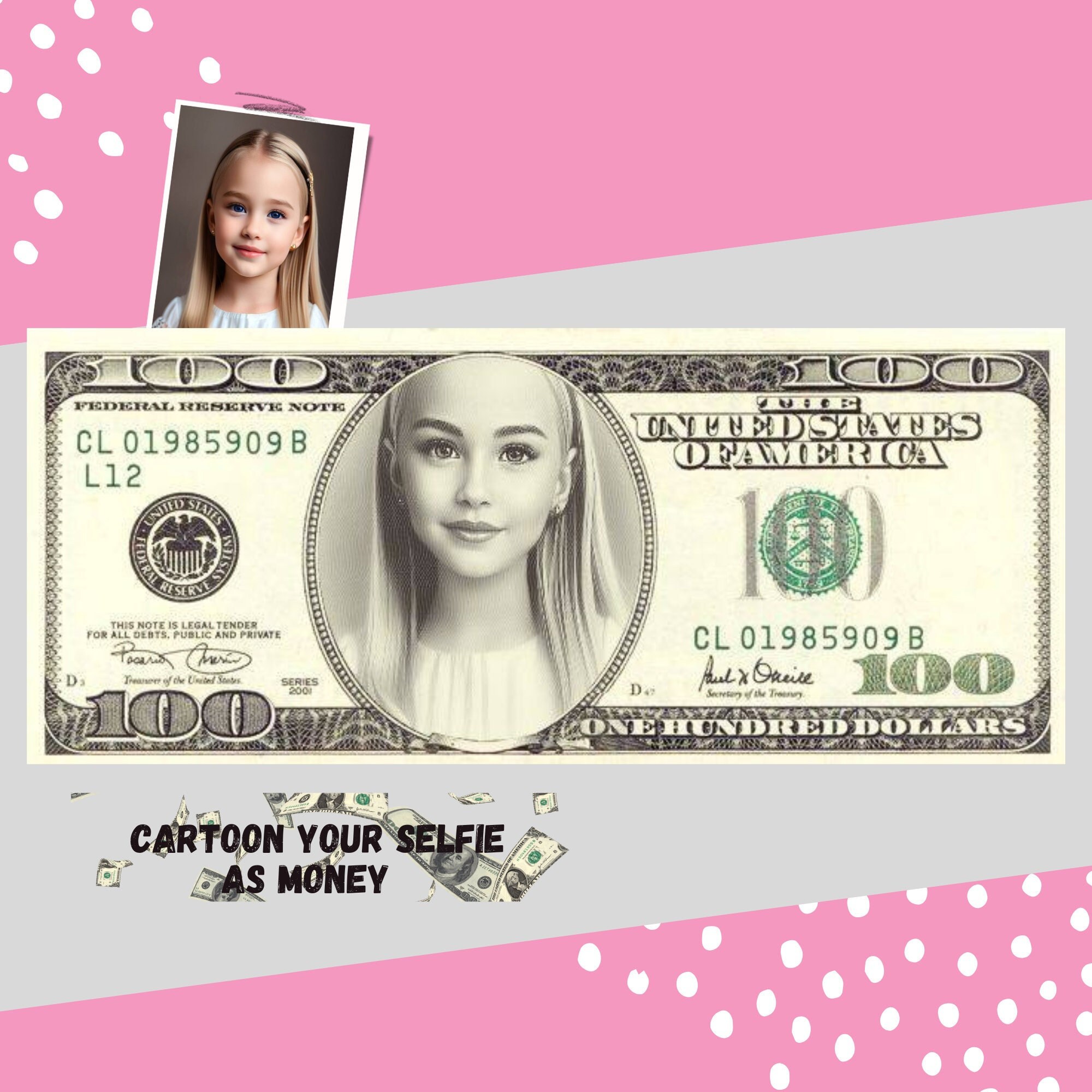 Cartoon 100 Dollar Bill