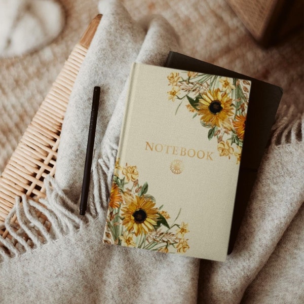 A5 Sunflower Yellow and Gold Notebook/Journal