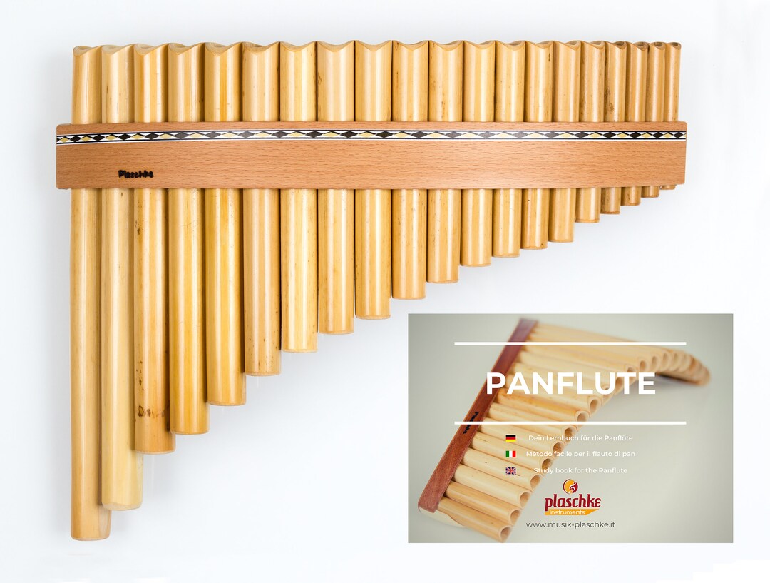 Flûte de Pan en bambou, en do majeur SET avec livre, faite à la main