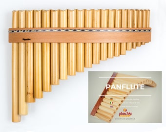 Panflute made of bamboo, in C major SET with book, handmade in South Tyrol/Italy