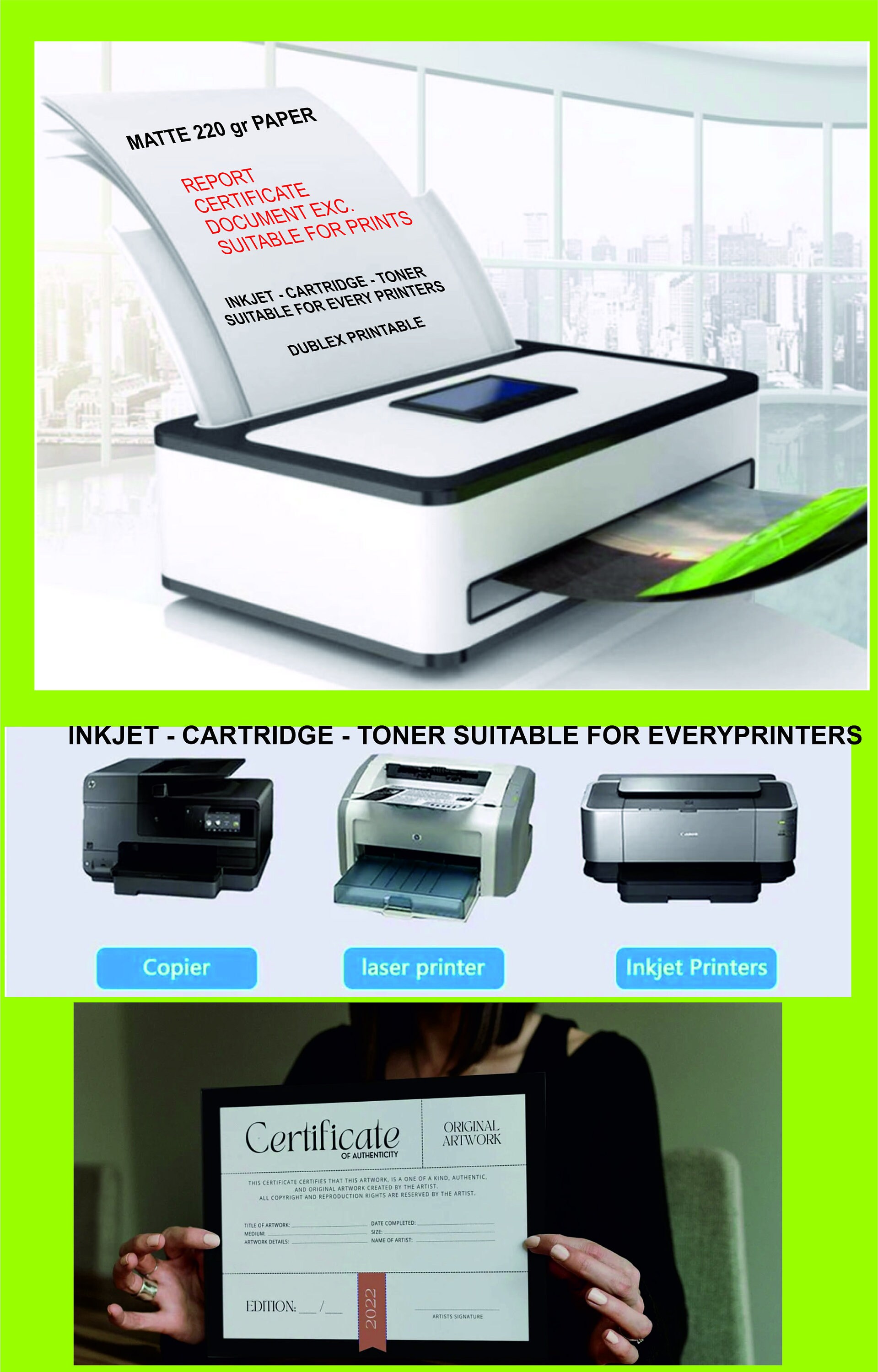 220 G Paper for 100 Thick Certificates Etc. Suitable for All - Etsy