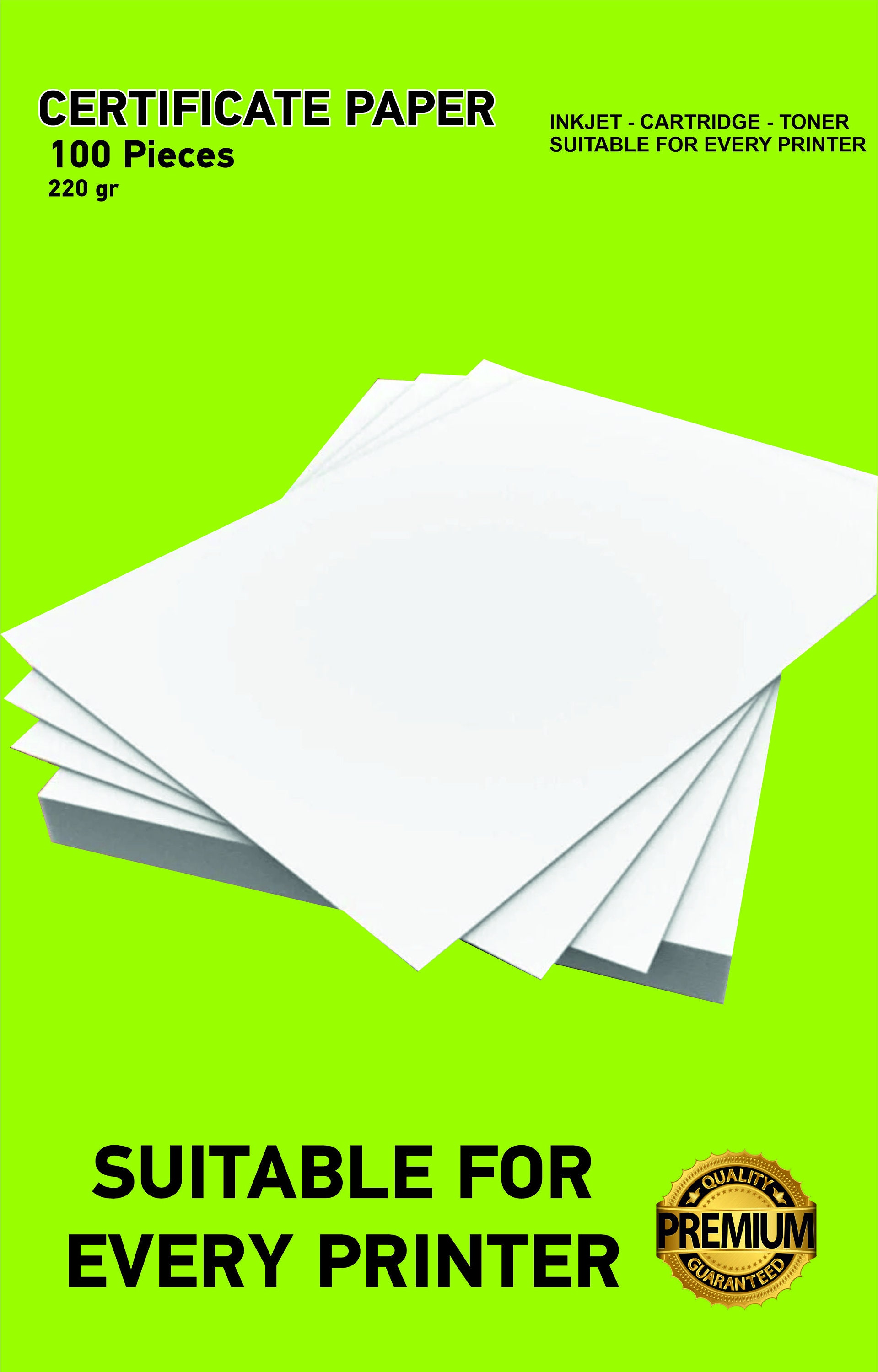 220 G Paper for 100 Thick Certificates Etc. Suitable for All Etsy