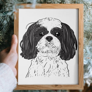 Aangepaste lijn hondenportret, huisdier portret, huisdier lijntekening, aangepaste lijntekening, enkele lijntekening, lijntekeningen tatoeage, één lijntekening