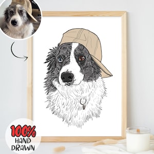 Benutzerdefinierte Haustier Porträt, 100% handgezeichnete benutzerdefinierte Haustier Porträts, Haustier Erinnerungsgeschenk Hund Aquarell Illustration benutzerdefiniertes Hundeporträt vom Foto