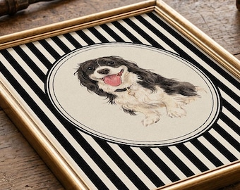 Dog Portraits personnalisés, Funky Pet Portrait, Badly Drawn Pet Art, Custom Dog Poster, Whimsical Decor, Pet Loss Keepsake Retro Prints