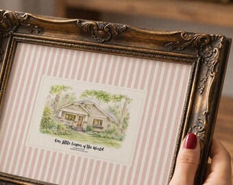 Custom Vintage House Portrait, Watercolor Home,Housewarming Gift,Our First Home Sign,Home Sweet Home Sign,First Home Gift(Digital Download)