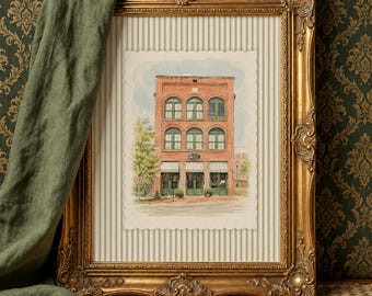 Personalized House Portrait, Watercolor Home Illustration from Photo, Vintage Style, Real Artist Drawn