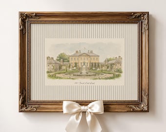 Custom House Portrait From Photo, Personalized Watercolor Home Illustration, Vintage Style, Hand Drawn House Art, Housewarming Gift