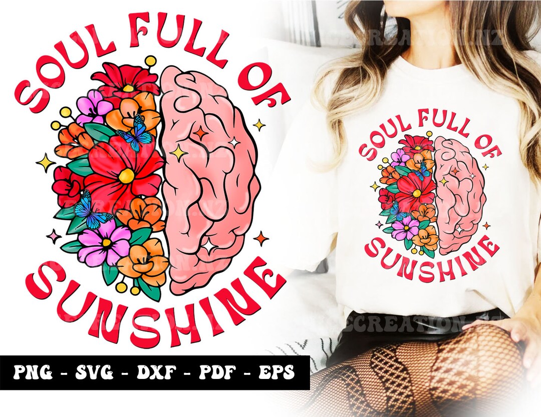 Soul Full of Sunshine SVG Digital Transfer Retro Hippie - Etsy