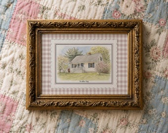 Personalized Watercolor House Portrait, Custom Vintage Home Illustration, Hand Drawn From Photo, Housewarming Gift, New Homeowner Gift
