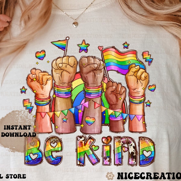 LGBT Sublimation Design Png, Be Kind Sign Language Png, LGBT Png, Pride Gay Png, Gay Png Files for Cricut, LGBT Png Files, Pride Png