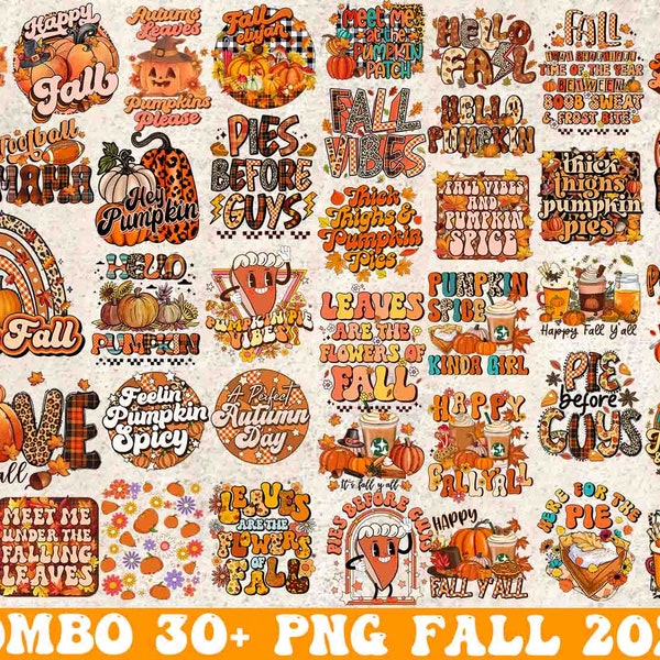 Retro Fall Bundle PNG, Thanksgiving png, Fall vibes png, Trendy png, Coffee mug png, Pumpkin png, Groovy Autumn png, Fall Shirt png