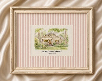 Watercolor House Portrait from Photo | Custom Vintage Home Illustration | Hand Drawn by Real Artist(Digital Download)