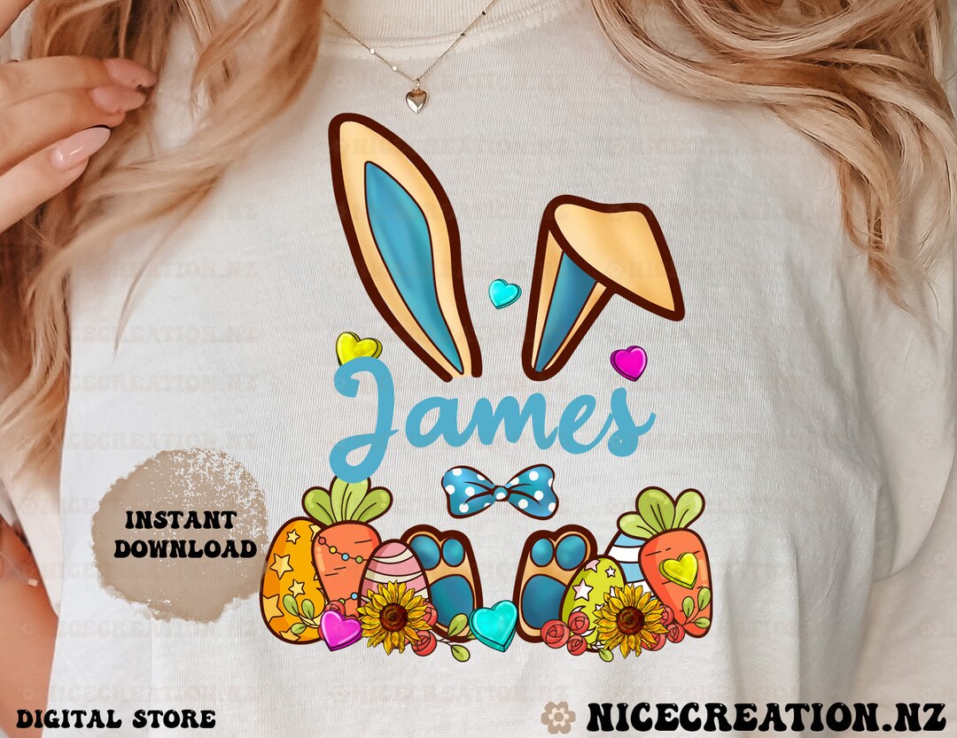 Easter Bunny Name Frame Png Sublimation Design Download - Etsy