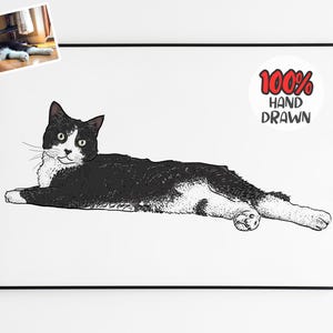 Benutzerdefinierte Haustier Porträt, 100% handgezeichnete benutzerdefinierte Haustier Porträts, Haustier Erinnerungsgeschenk Katze Aquarell Illustration benutzerdefinierte Katzenporträt vom Foto