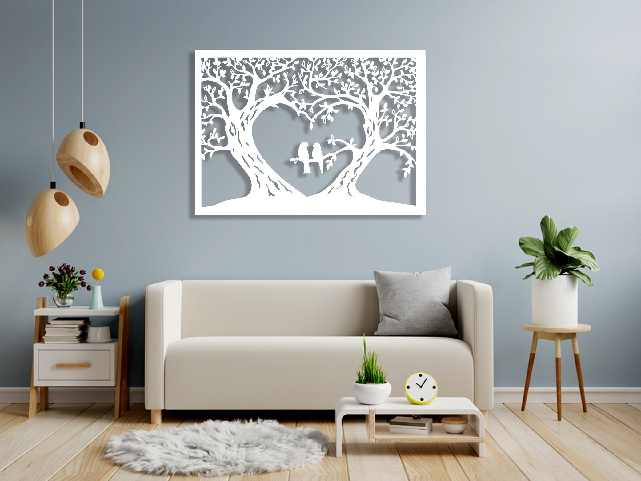 Heart Tree Metal Wall Decormetal Wall Artunique Wall Etsy