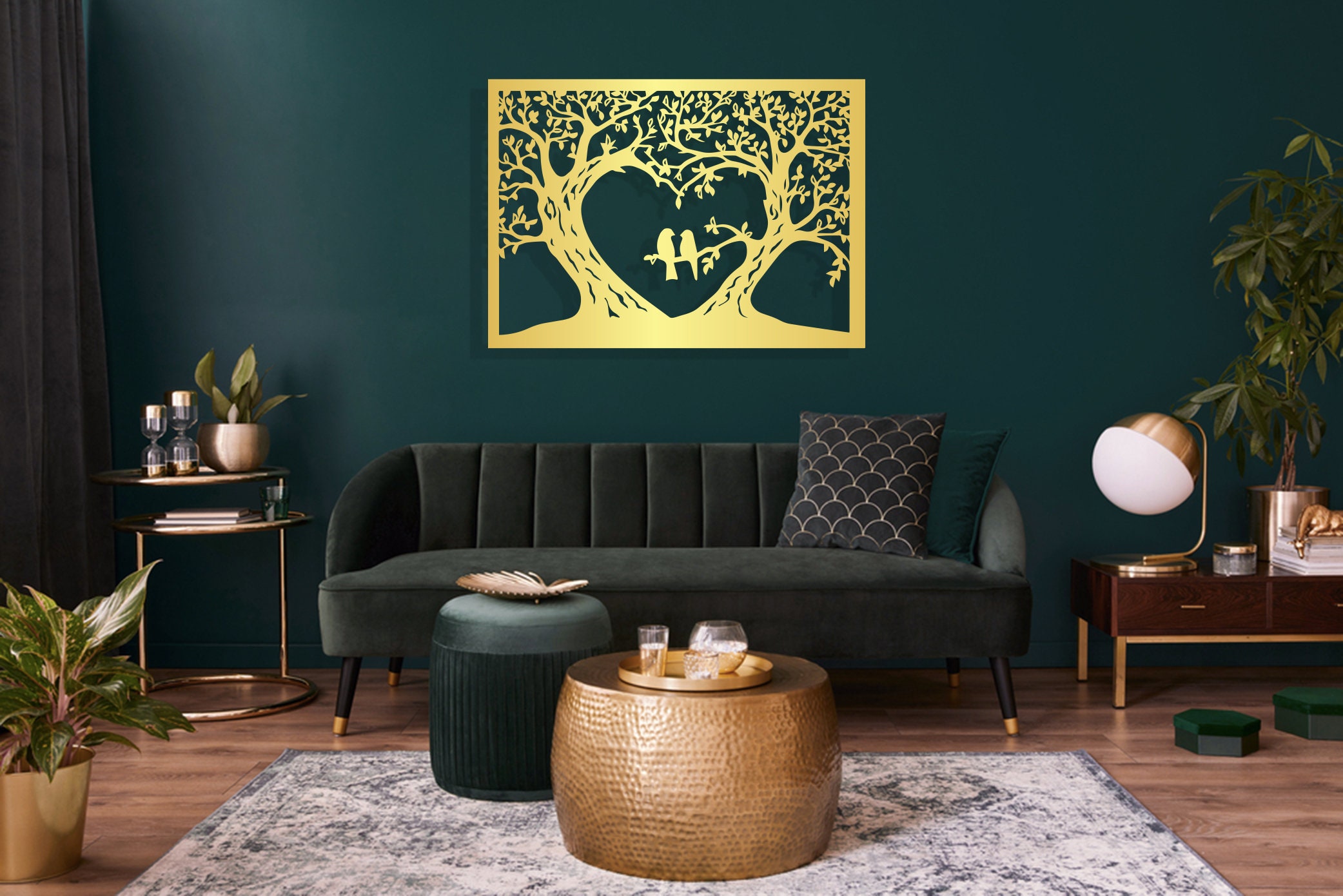 Heart Tree Metal Wall Decormetal Wall Artunique Wall Etsy