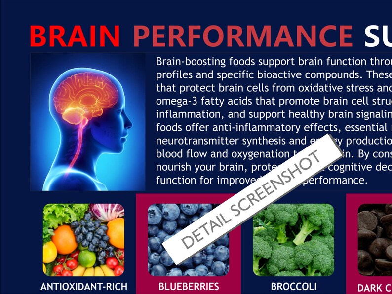 Brain Foods Chart: Superfoods for Focus (PDF, A4) - Etsy