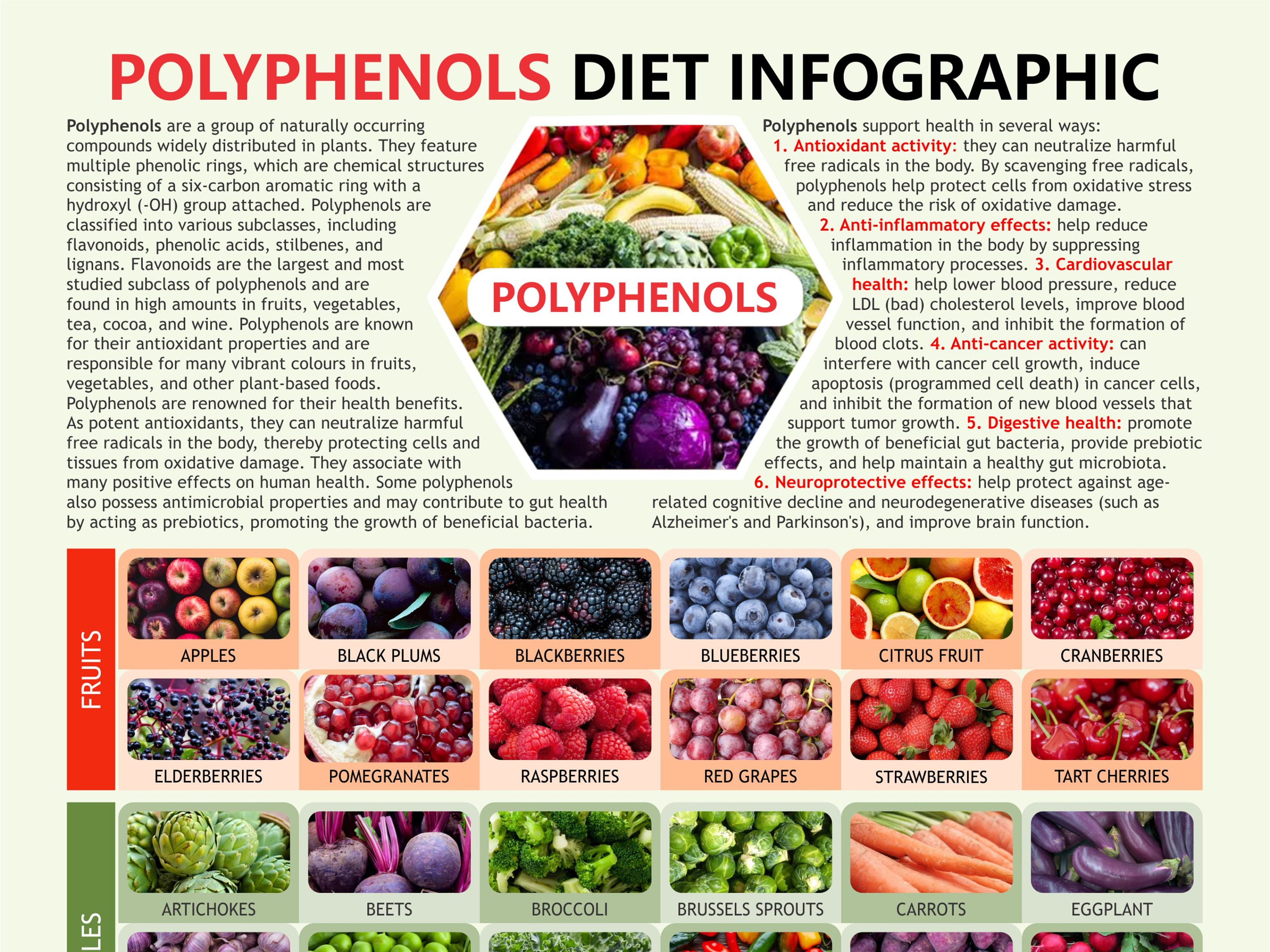 Polyphenol Food Chart, Digital Download PDF, Olyphenol Sources, Polyphenol Diet, Antioxidant