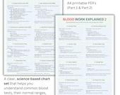 Blood Work Chart, Blood Test Results Explained (A4 Printable PDF)