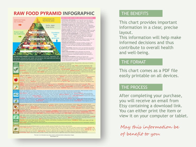 Raw Food Pyramid Guide: Diet Sources & Benefits (PDF Download) - Etsy