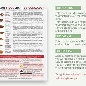 Bristol Stool Chart, Digital Download PDF, Stool Health, Healthy Poop