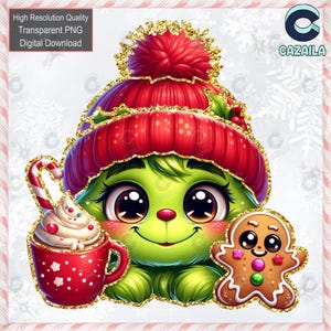 Greench Christmas Png, Cute Green Guy Png, Colorful Glitter Christmas Png, Christmas Movie Png, Christmas Shirt Design Png, Digital Download