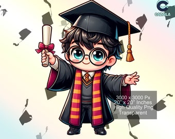 Characters Movies Graduation With Sublimation Design Png, Graduation Shirt Png, Graduation Wizard Png, Cute Witch Png, Digital Download