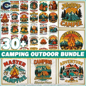 30+ Designs Camping Png Bundle, Camping Outdoor Designs Png, Campfire Png, Camping Party Png, Camping Plan Png, Love Camping, Digital File