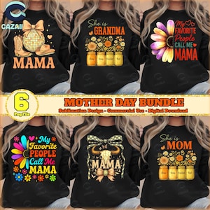 Mother&#39;s Day Png Bundle, Coquette Mama Png, Retro Mama Png, Western Png, Flower, Mama Sublimation Designs Png, Commercial Use, Digital File