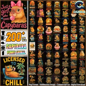 200+ Files Capybara Png Bundle, Funny Capybara Png Clipart, Capyboba Png, Capybara Silhouette, Capybara Design, Commercial Use, Digital File
