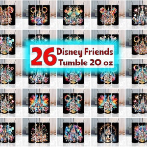 26 Designs Cartoon Movie Character 20oz Skinny Tumbler Sublimation, Cartoon Bundle Tumbler Wrap Png, Bundle PNG Instant Digital Download