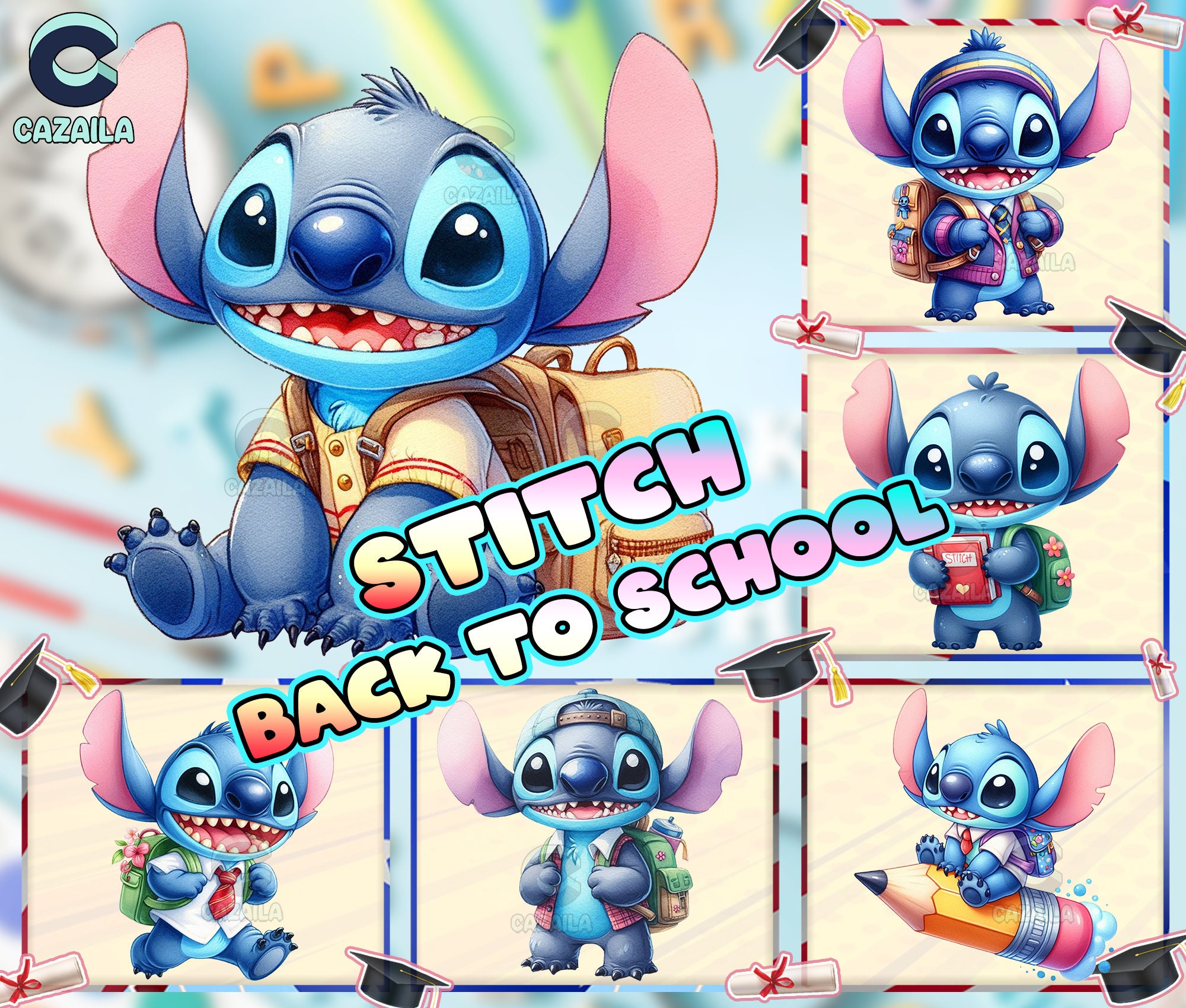 11 Designs Cartoon Character Png Bundle, Back To School Png Bundle, Go To School Png, Cute Cartoon, School Png, Png Format, Digital Download