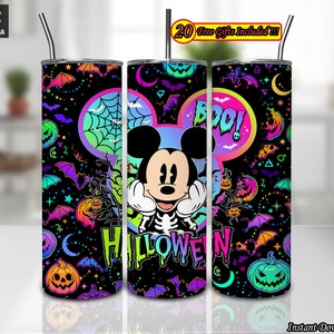 Cartoon Mouse Character 20oz Skinny Tumbler Sublimation Design Png, Halloween 20oz Tumbler Template Png, Witch Halloween, Digital Download