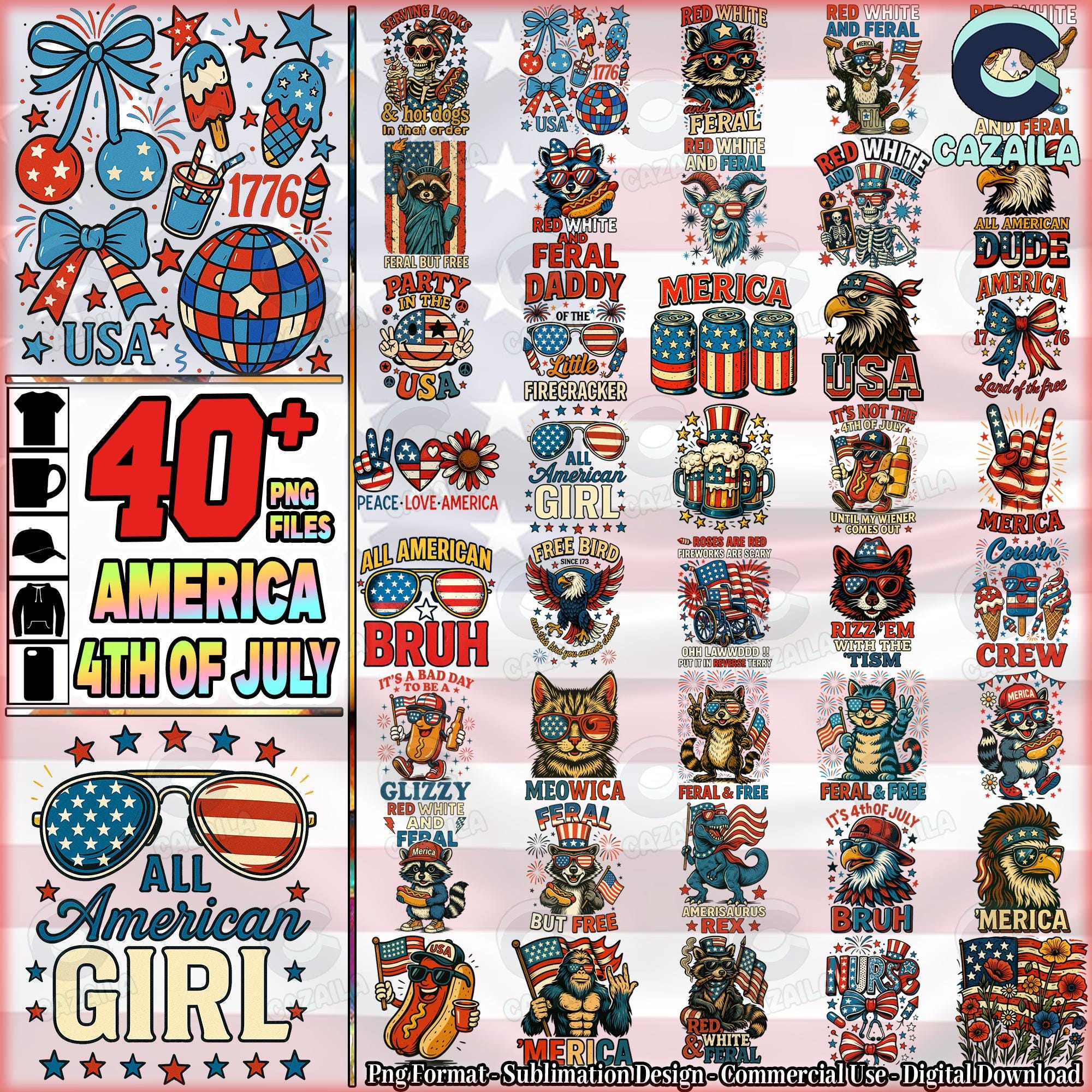 40+ ontwerpen 4 juli png-bundel, patriotshirtontwerpen, Independence Day, VS png, gefeliciteerd Amerika, commercieel gebruik, digitaal bestand