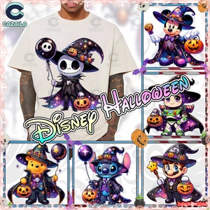 10 Designs Cartoon Halloween Png Bundle, Halloween Galaxy Png, Cartoon Character Png, Halloween Shirt Template Png, Instant Digital Download