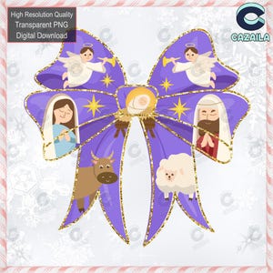 Jesus Christmas Coquette Bow Png, Christian Christmas Png, Baby Jesus Png, Bible Verse Png, Nativity Scene Png, Cute Christmas Png, Glitter