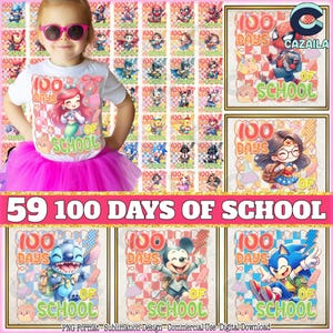 50+ ontwerpen 100 dagen school png-bundel, filmpersonages, gelukkige 100 dagen school, geruite png, leraar png, student png, digitaal bestand