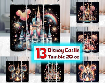 13 Designs Castle 20oz Skinny Tumbler Sublimation, Castle Bundle Tumbler Wrap Png, PNG Instant Digital Download