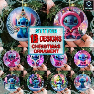 13 bestanden cartoon kerstornament bal sublimatie png, ronde kerstornament png-bundel, trendy kerstornament png, digitaal bestand