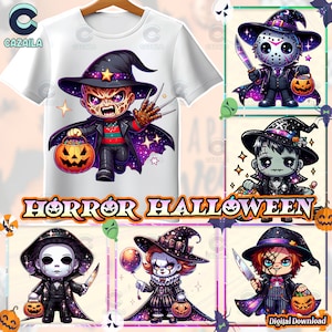 6 Designs Halloween Png Bundle, Halloween Horror, Cute Horror, Halloween Template Png, Gifts For Halloween, Png Format, Digital Download