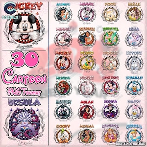 30 Designs Cartoon Character Png Bundle, Vintage Cartoon Png, Cartoon character signature Png, Retro Cartoon Png, Digital File