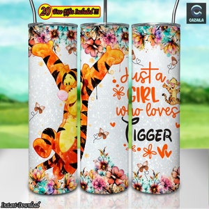 Cute Cartoon Character Png, 20oz Skinny Tumbler Sublimation Designs Png, Flowers Png, Mother's Day Png, Instant Digital Download