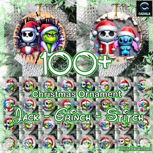 105 Designs Weihnachten Runde Ornament Png Bündel, lustige Weihnachten Png, Geschenke Weihnachten Png, Trendige Weihnachten 2025 Png, digitaler Download