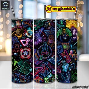 Super héros personnage 20 oz sublimation design Png, emballage de verre skinny 20 oz, méchant super-héros, autocollant super-héros Png, fichier numérique