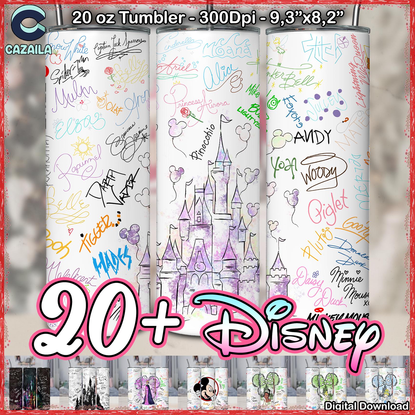 25 Designs Cartoon characters 20oz Tumbler Sublimation Designs Png, 20oz Skinny Tumbler Wraps, Signatures Of Cartoon Character, Digital File