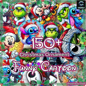184 Designs Christmas Ornament Png, Christmas Round Ornament Png Bundle, Cartoon Characters Png, Ornament The Pine Tree, Digital Download
