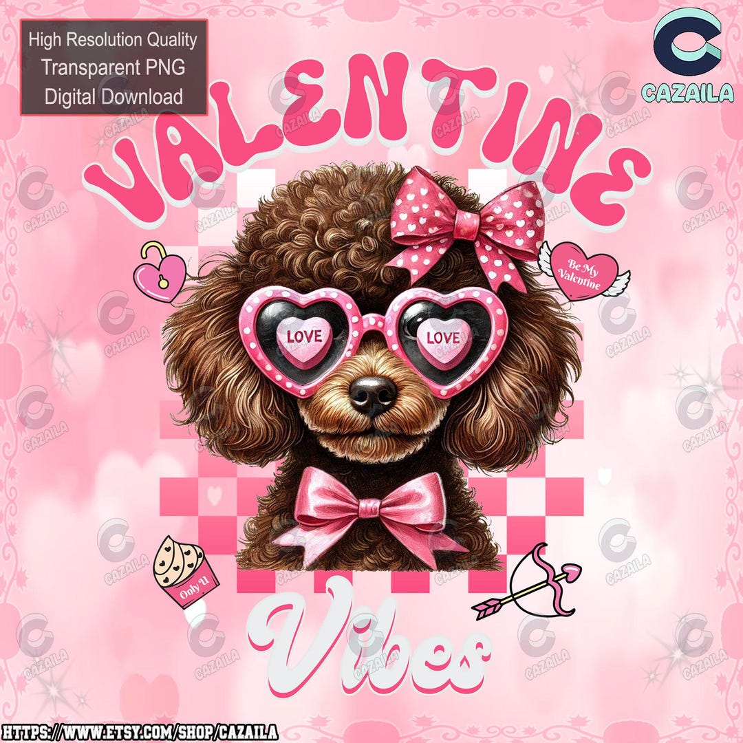 Poodle Valentine's Day With Sublimation Design Png, Cute Animal Png ...