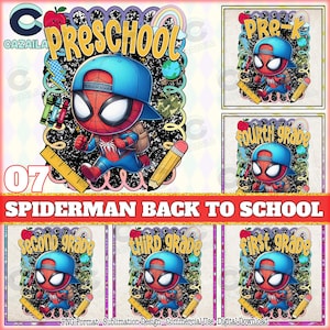 7 Cute Superhero Back To School PNG Bundle, First Day Of School Png, Superhero Clipart, Teacher School Png, Pres School Png, Digital File